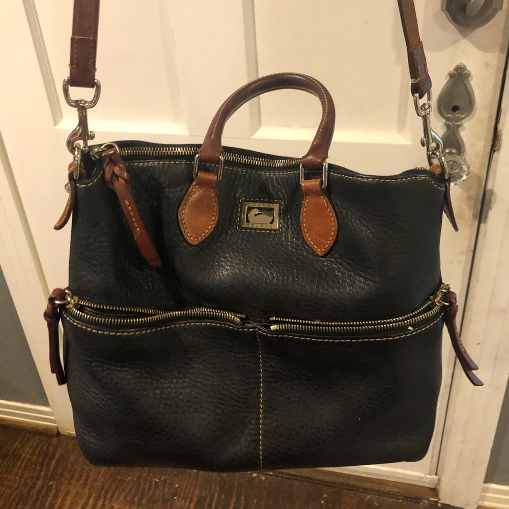 Dooney and Bourke black pebbled leather satchel